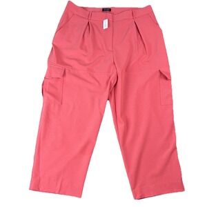 Banana Republic Women Pants Pink High Rise Straight Cargo Utility Modern Size 20